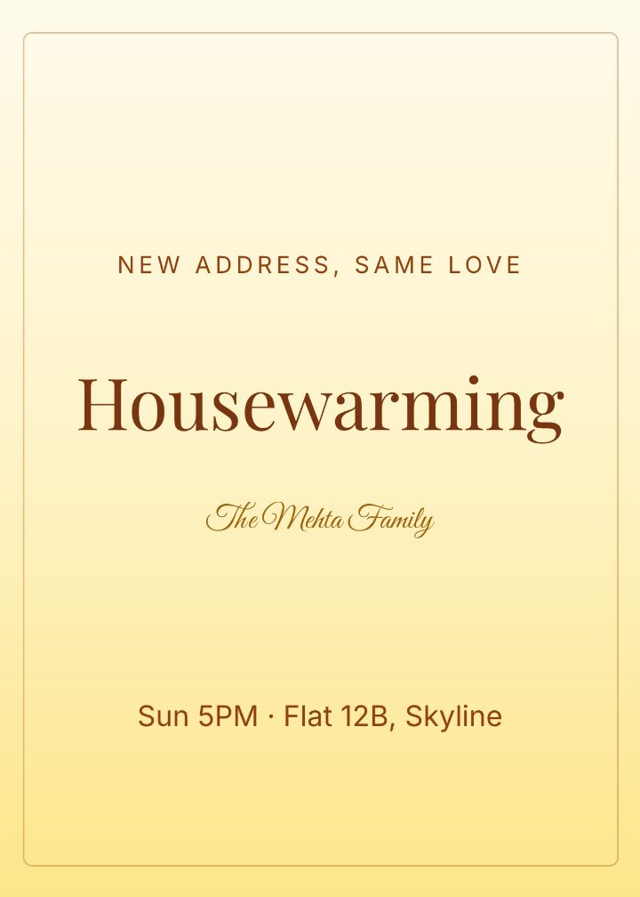 Modern Housewarming