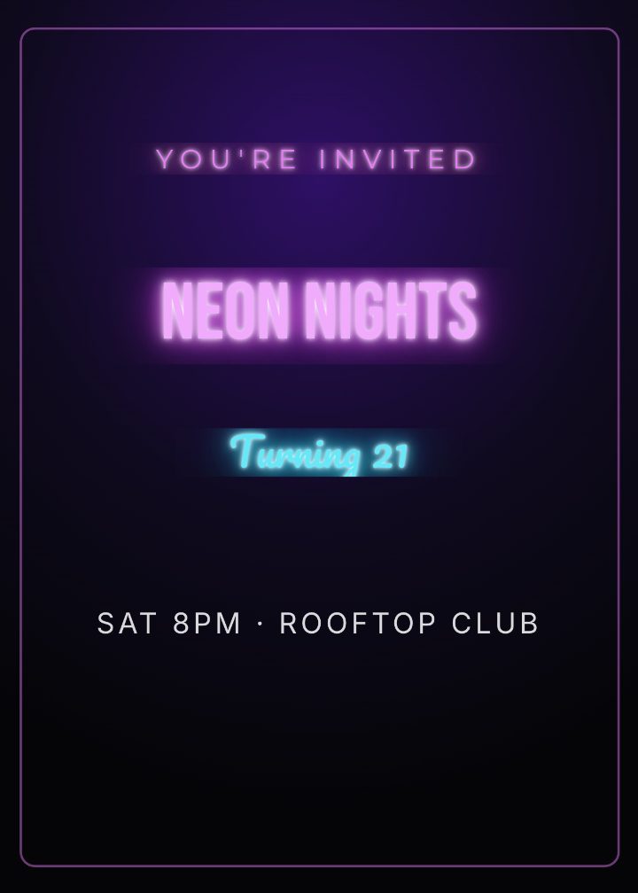 Neon Party Birthday