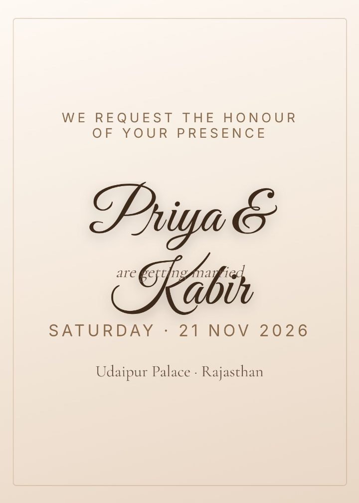 Ivory Script Wedding